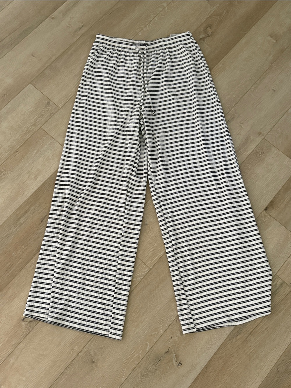 Divided Black & White Striped Knit Pants